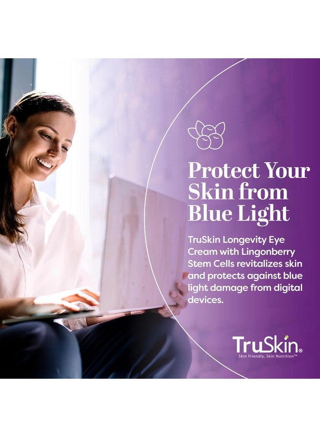 TruSkin Longevity Eye Cream - Caffeine Eye Cream with Bakuchiol, Lingonberry Stem Cells & Green Coffee Bean - Skin Care Made to Help Transition from Anti Aging to Healthy Aging, 0.5 fl oz - Image 4