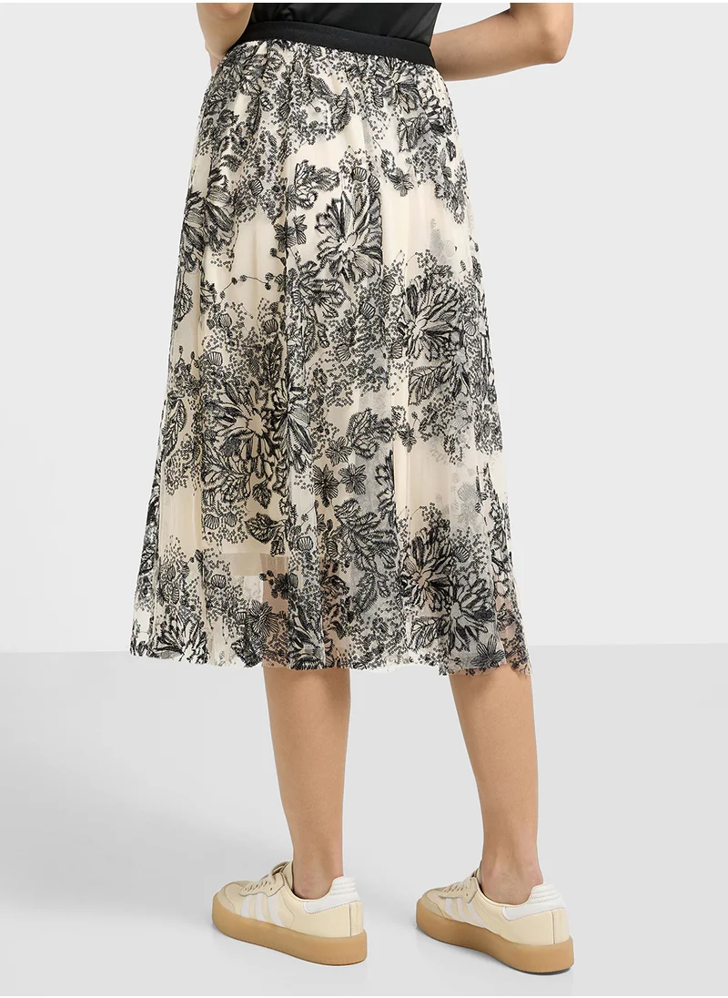 Ginger Monochrome Pleated Skirt