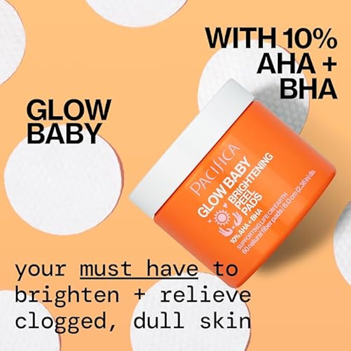 Pacifica Glow Baby Brightening Peel Pads 10% AHA + BHA Exfoliating Face Pads for Glowing Skin Resurfacing Glycolic Acid & Salicylic Acid Pad to Smooth Texture & Minimize Pores Fragrance Free 60 Count - Image 4