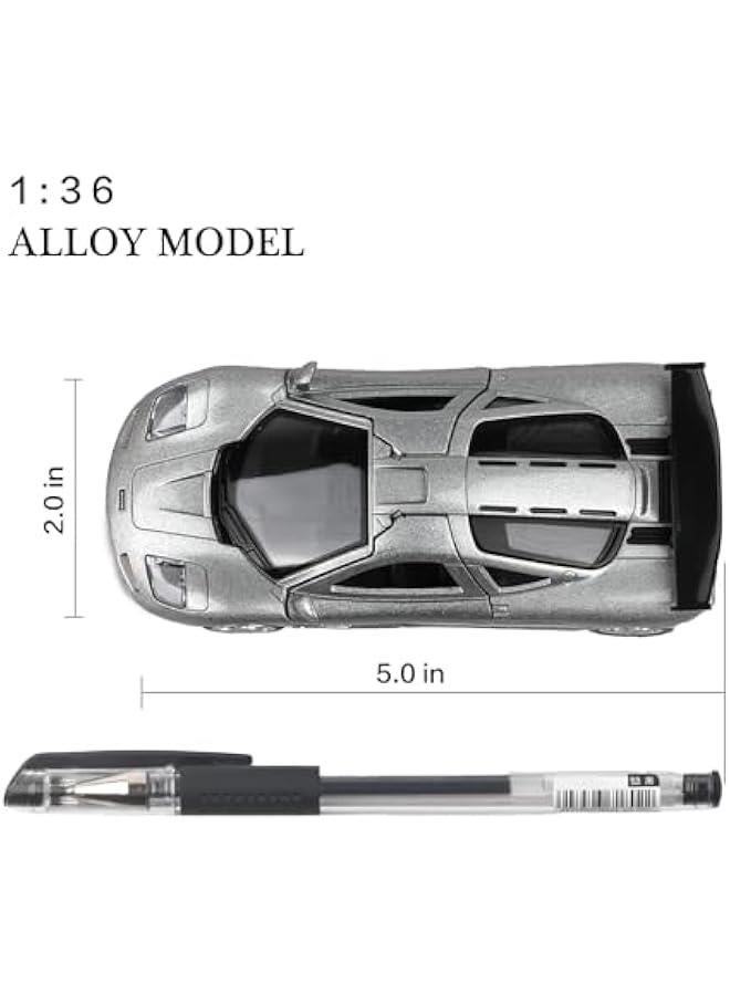 1/36 Scale Mclaren F1 1994 Diecast Cars Models,Pull Back Vehicles Mclaren Toy Cars,Cars Gifts for Boys Girls Silver - Image 5