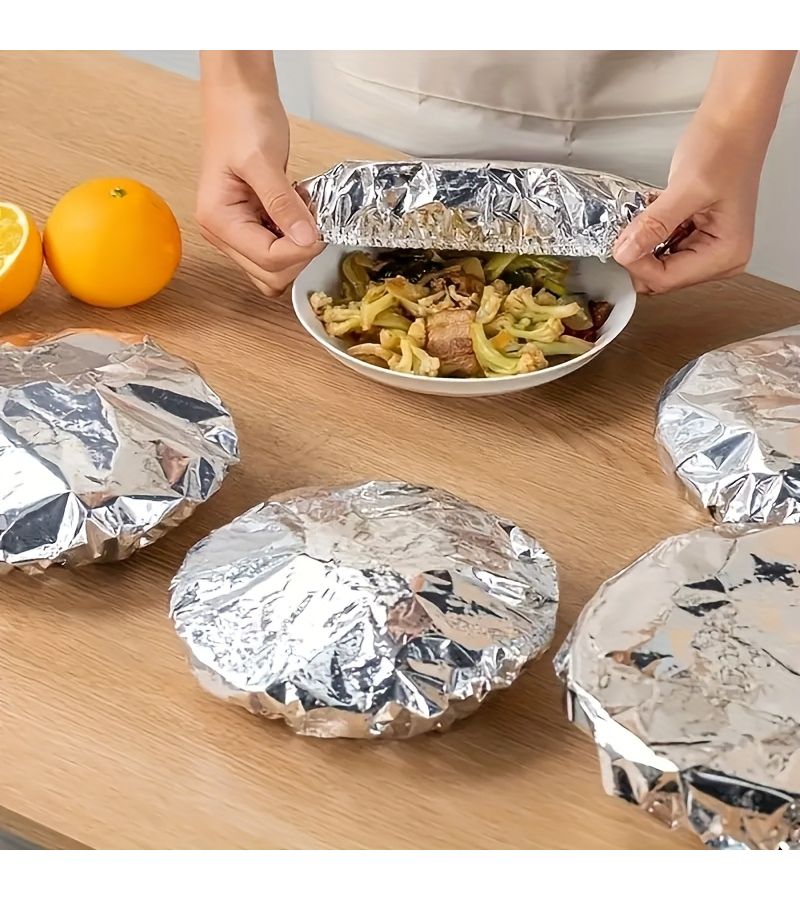 12 Pcs Reusable Aluminum Foil Heat Preservation Bowl And Cup Lids Set - Image 1
