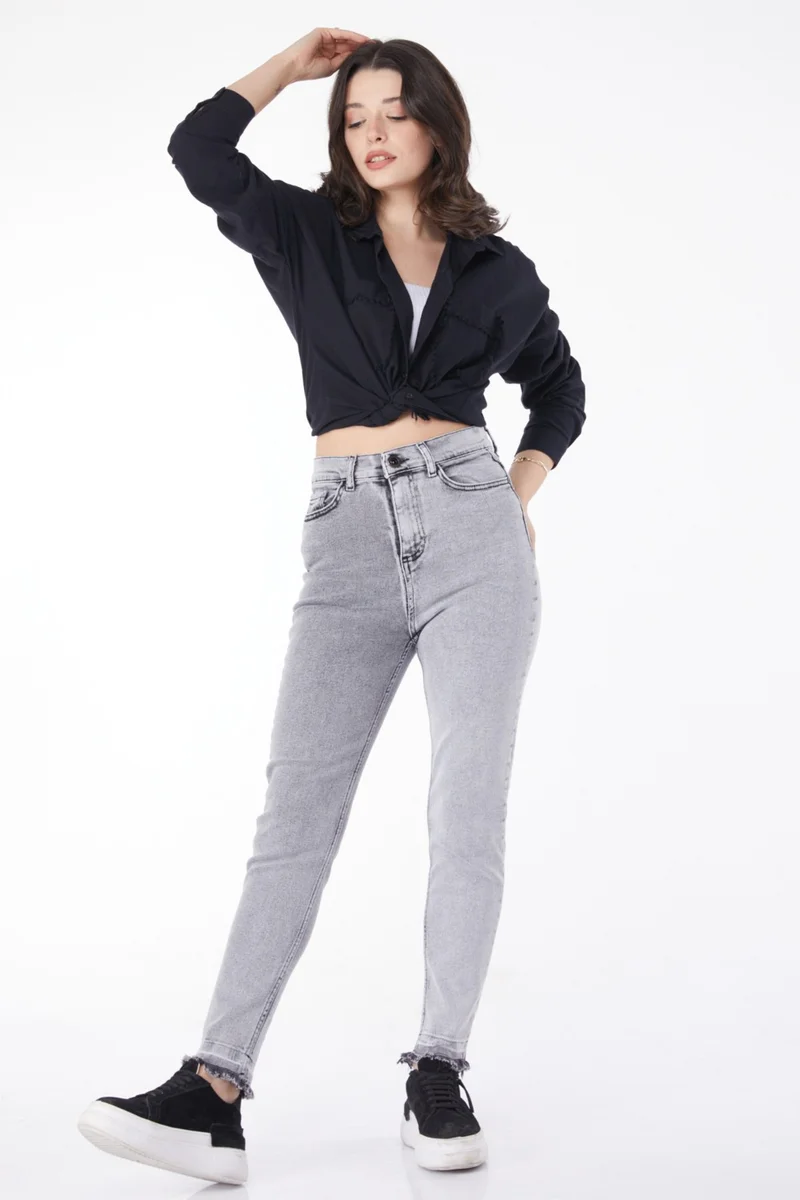 Tofisa Plain Mid Women's Anthracite Jeans - 25092
