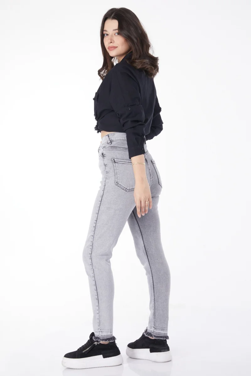 Tofisa Plain Mid Women's Anthracite Jeans - 25092