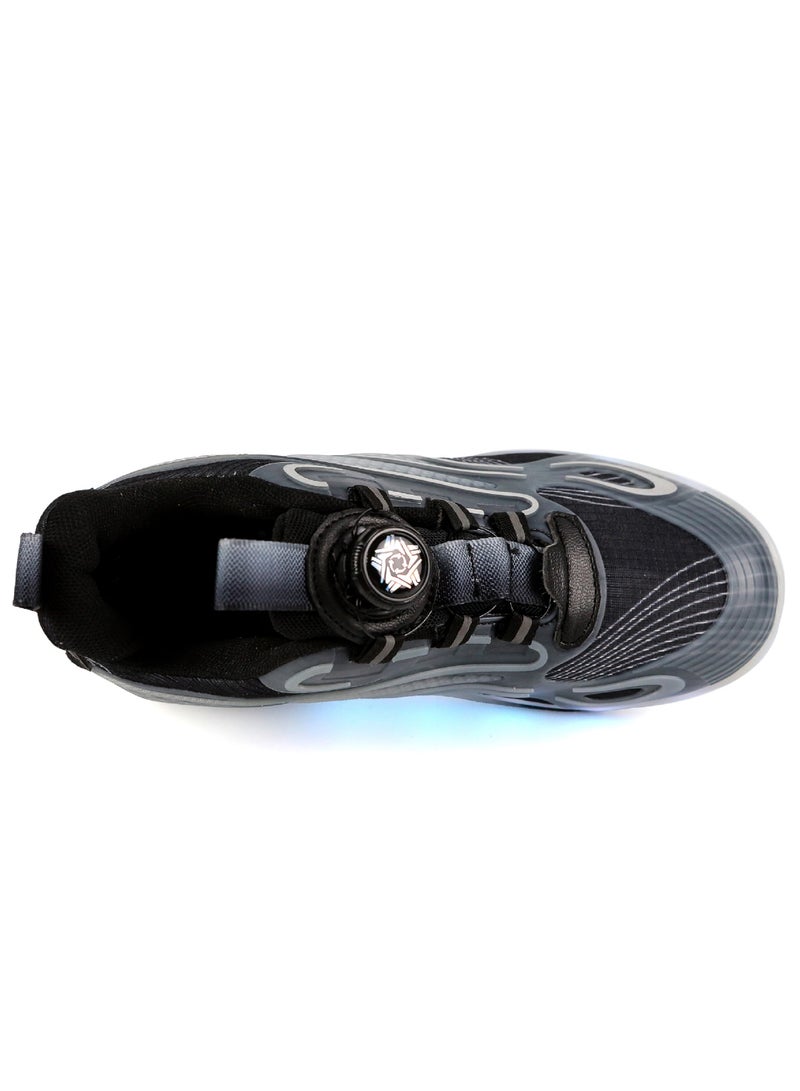 Generic Shoes with Wheels Kid Roller Skates Shoes LED Light Color Shoes Skate Shoes Kids Gifts Boys Girls Shiny Roller Skates - Black  - Image 3