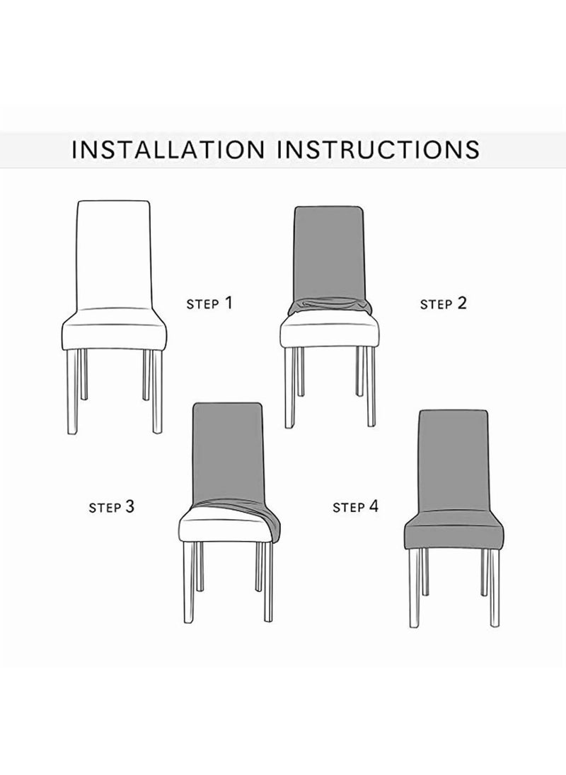 Cloud Search Cloud Search Dining Chair Cover Dining Chair Covers Set of 4 Easy Chair Cloth Elastic and Washable Dining Table Chair Cover Seater Waterproof Elastic Chair Covers for Home Party Wedding  - Image 2