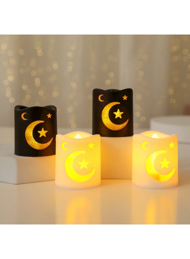 4 Pcs Ramadan Decoration Lights, Ramadan Flameless LED Candle Lights Star Moon Lamp LED  Ramadan Night Light for Home Table Party  Ramadan Tabletop Decorations - Image 3