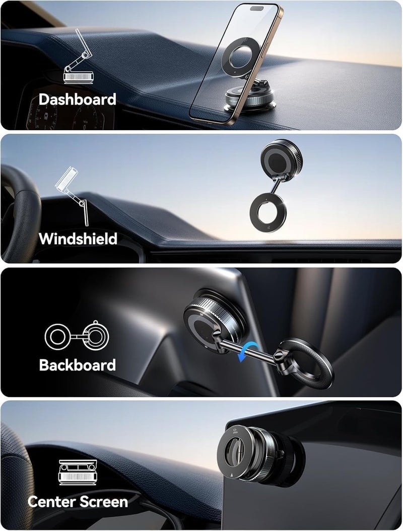 Finalize 360° Magnetic Car Mobile Holder for Dashboard Vacuum Suction Phone Holder Mount Hand Free Magnetic Cell Phone Stand with Strong Grip Shockproof Suction Cup for Car,Office (Mobile Holder) - Image 5