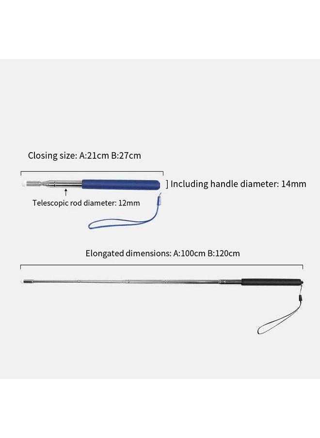 2 Pack Telescopic Teacher Pointer Stick with Hand Lanyard, Retractable Pointer Stick Teacher Pointer Stick, Whiteboard Pointer Extendable Stick for Classroom Office