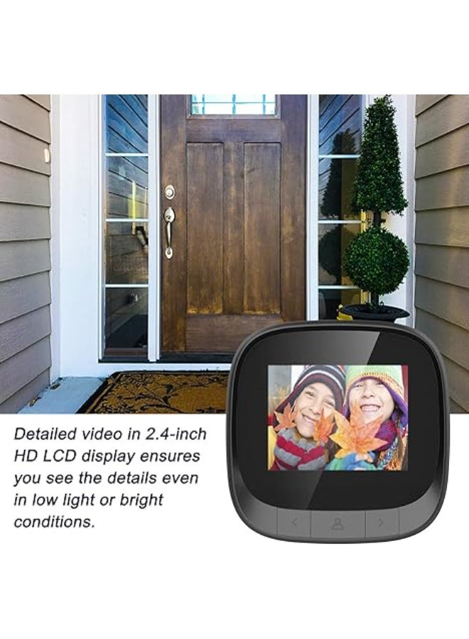 DD3S Video Doorbell Camera – 360° Pan & 90° Tilt View – 2.4-Inch LCD Screen – Digital Camera for Smart Home Alarm System – Wired - Image 2
