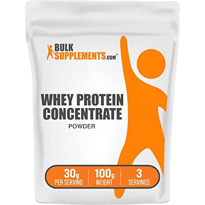 BulkSupplements.com Whey Protein Concentrate Powder - Whey Protein Powder Supplement, Unsweetened, Unflavored & Gluten Free, 30g per Serving, 100g (3.5 oz) (Pack of 1) - Image 1