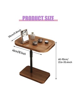 Anmi Modern Liftable C-Shaped Wooden Coffee Table with Metal Frame – Adjustable Height for Bedroom, Office & Sofa Bed (Space-Saving Design)  - Image 2