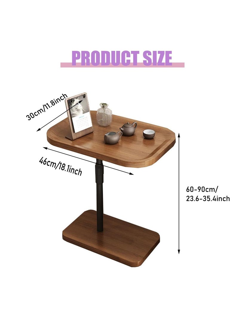 Anmi - Modern Liftable C-Shaped Wooden Coffee Table with Metal Frame – Adjustable Height for Bedroom, Office & Sofa Bed (Space-Saving Design) - Image 1