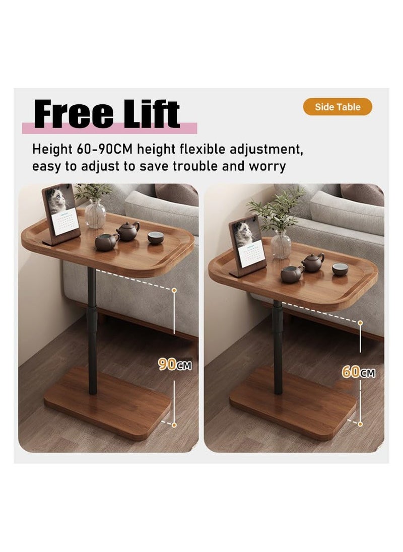 Anmi - Modern Liftable C-Shaped Wooden Coffee Table with Metal Frame – Adjustable Height for Bedroom, Office & Sofa Bed (Space-Saving Design) - Image 1