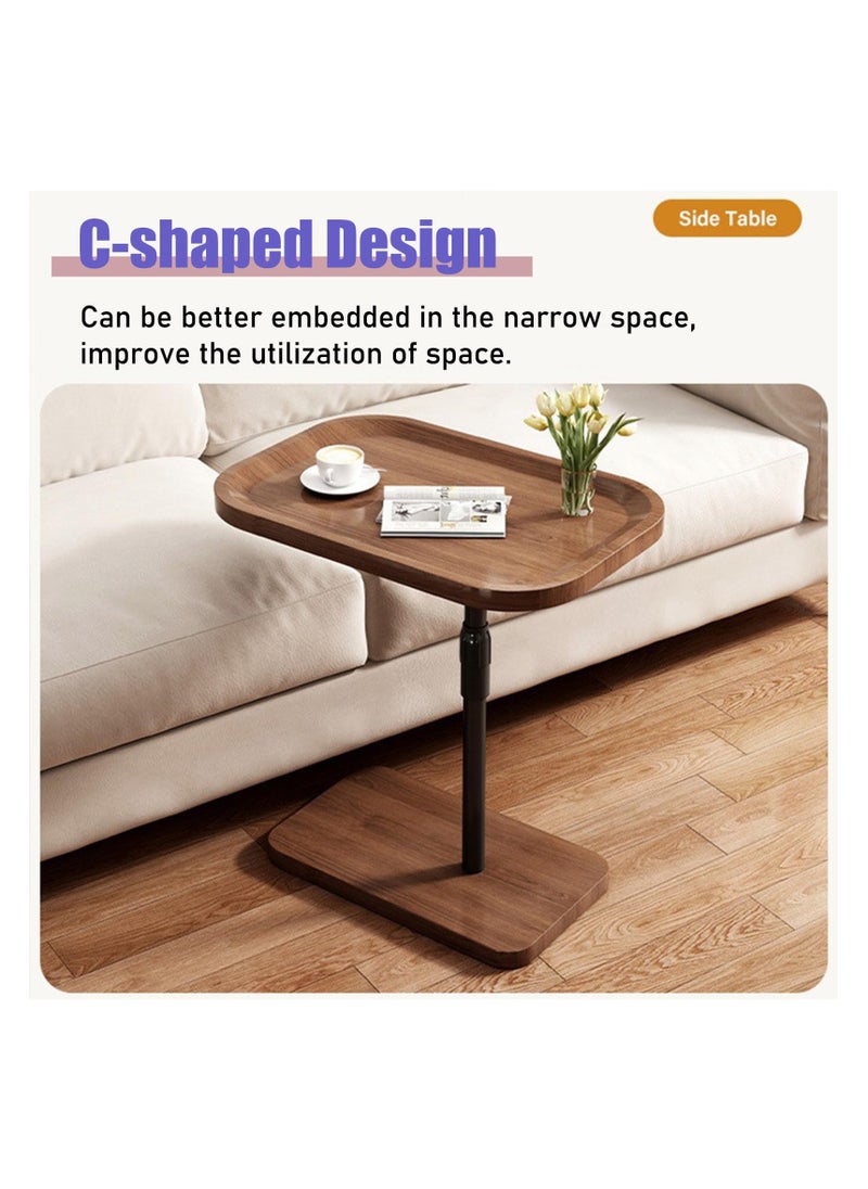 Anmi - Modern Liftable C-Shaped Wooden Coffee Table with Metal Frame – Adjustable Height for Bedroom, Office & Sofa Bed (Space-Saving Design) - Image 1