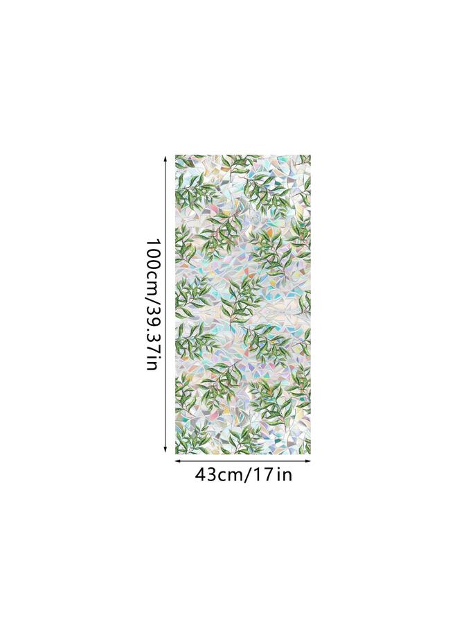 Bluejw XCBL001-047  Colorful Electrostatic Glass Sticker PVC Glue-free Rainbow Green Plant Window Double-sided Color Film - Image 1