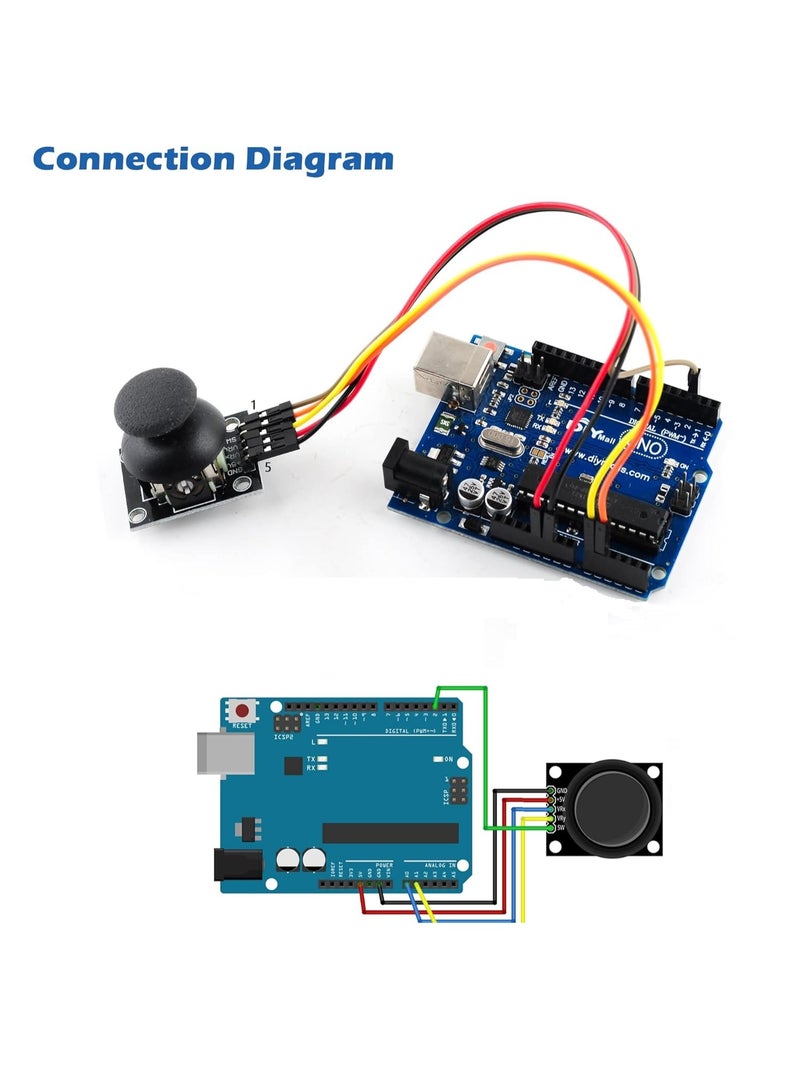Joystick Module – Dual-Axis Analog Controller with Push Button for Arduino, Raspberry Pi & Robotics Projects