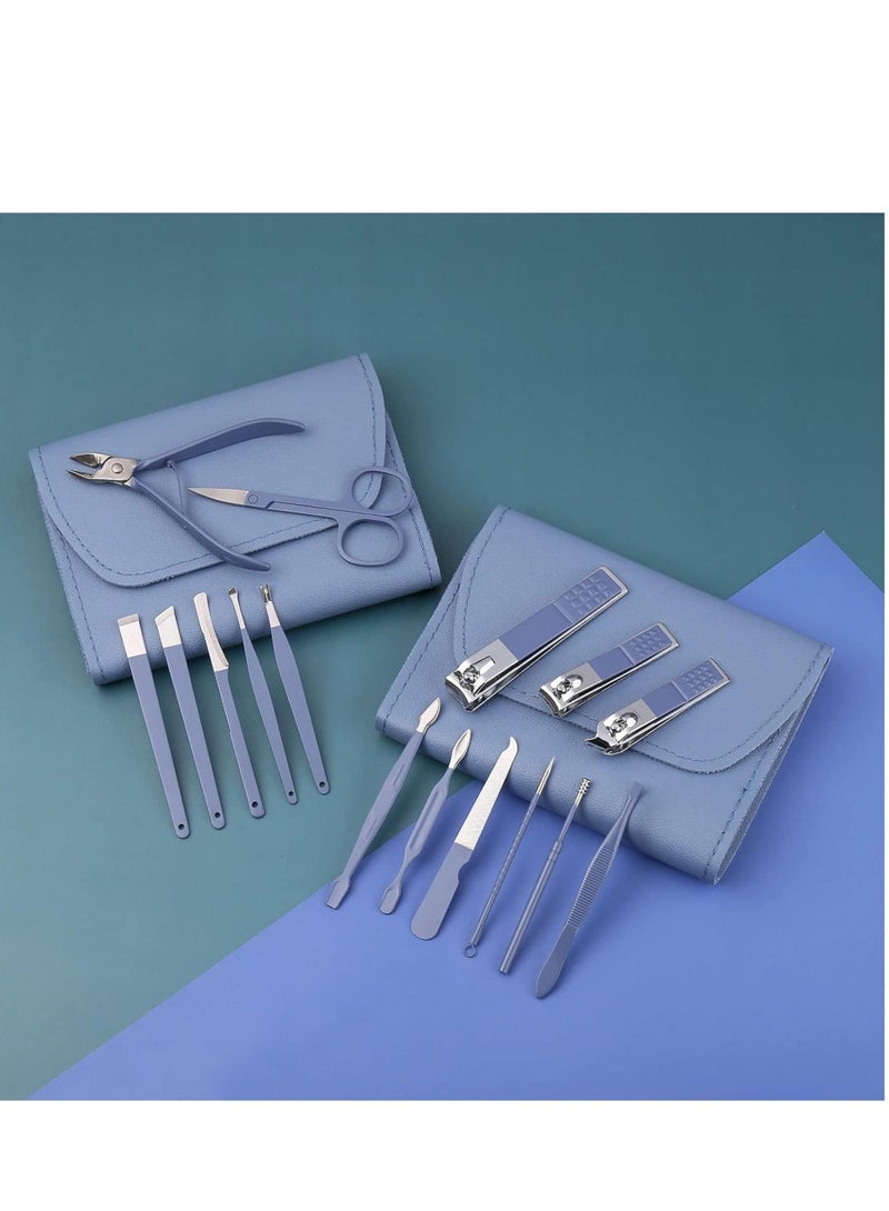 Captaintech 16 In 1 Professional Nail Clipper Manicure Set Blue - Image 2