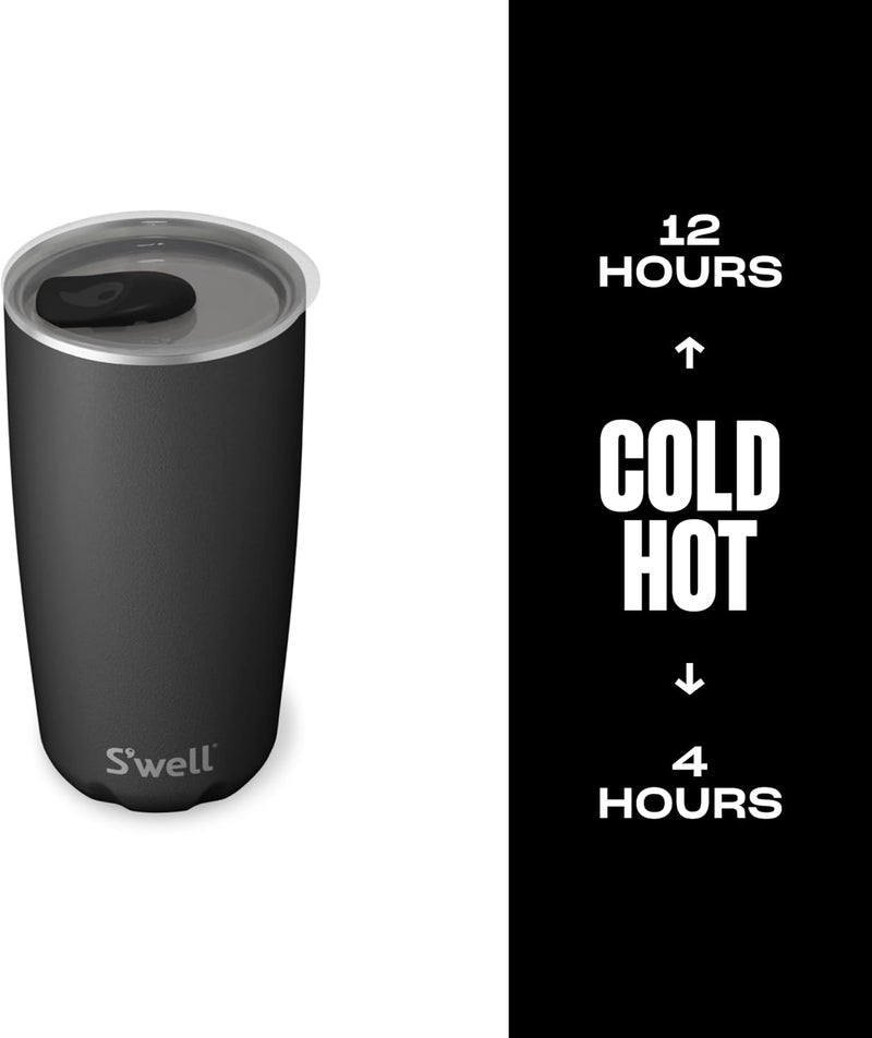 S'well Stainless Steel Tumbler with Slide-Open Lid, 18oz, Onyx, Triple Layered Vacuum Insulated Containers Keeps Drinks Cold for 12 Hours and Hot for 4, BPA Free - Image 2