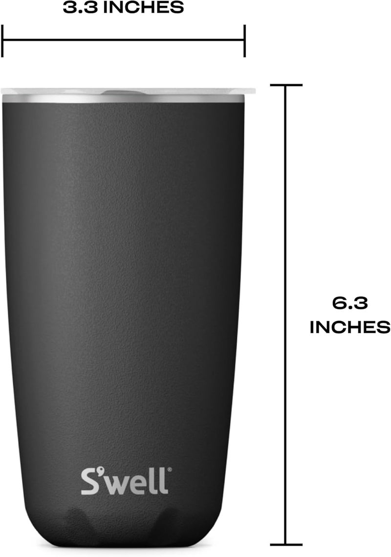 S'well Stainless Steel Tumbler with Slide-Open Lid, 18oz, Onyx, Triple Layered Vacuum Insulated Containers Keeps Drinks Cold for 12 Hours and Hot for 4, BPA Free - Image 4