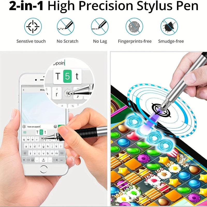 Pink 2 In 1 Touch Pen With 3 Replacement Heads For Iphone Ipad Android - Image 5