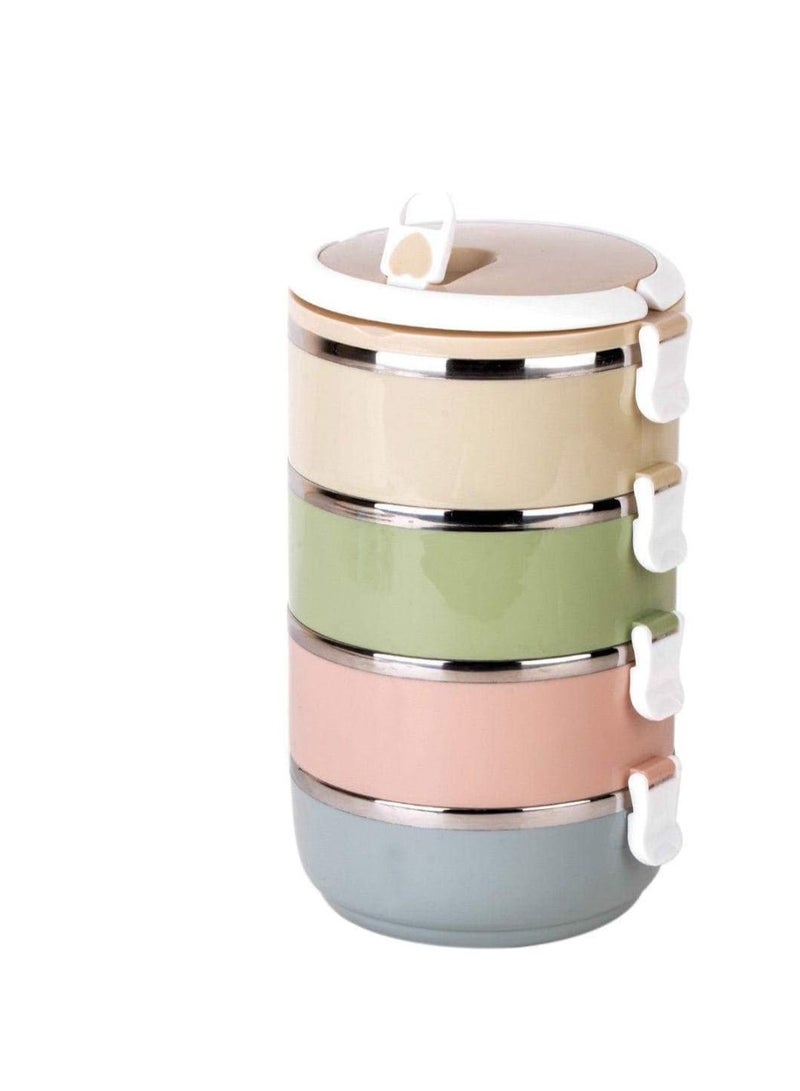 Ceramic food storage column 4 floors, ensuring healthy eating, 4 floors, perfectly designed ceramic colors