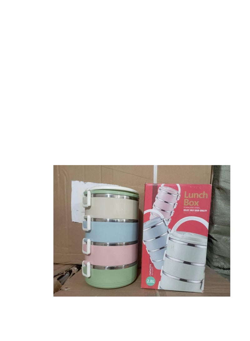 Ceramic food storage column 4 floors, ensuring healthy eating, 4 floors, perfectly designed ceramic colors