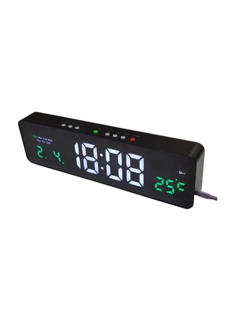 Large Screen Digital Wall Clock with Date, Temperature and Alarm, 12/24 Hour System Wall Clock 12.5 Inch for Bedroom Living