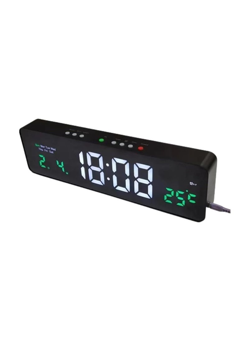 Large Screen Digital Wall Clock with Date, Temperature and Alarm, 12/24 Hour System Wall Clock 12.5 Inch for Bedroom Living
