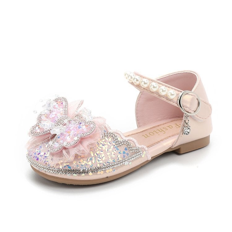 Girls Princess Shoes 2025 Spring New Soft Bottom Crystal Baby Shoes Children'S Performance Princess Shoes - Image 1