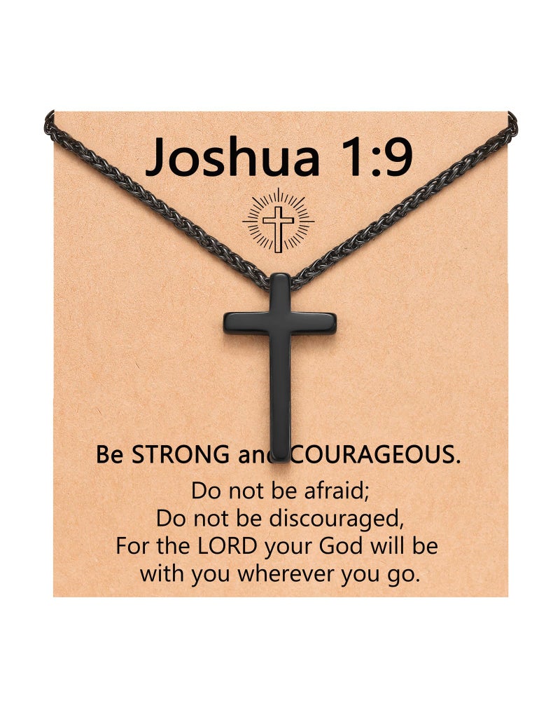 UNGENT THEM Cross Necklace for Men Christian Baptism Teen Boy Gifts Ideas 8 12 14 16 18 13 15 10 11 Year Old Birthday Confirmation Valentines Day Gifts for Kids Teenage Boys Easter Basket Stuffers - Image 1