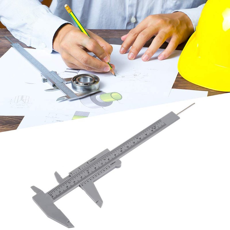 Baxnore Plastic Vernier Caliper Measuring Tool Double Rule Scale For Jewelry Industrial - Image 3