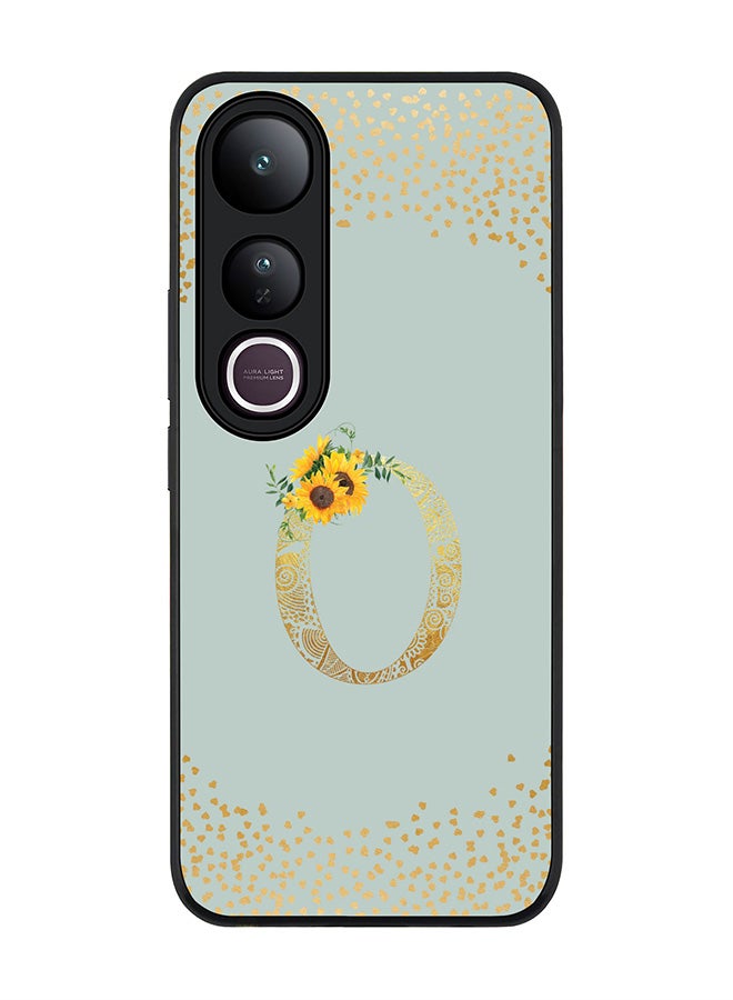 Stylizedd For vivo V50 Lite Case,Slim fit Camera Protection, Shockproof Thin Phone cover  - Custom Floral Monogram - O  (Light Grey )