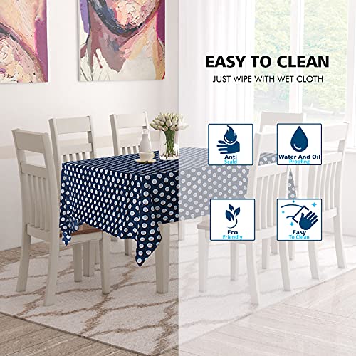 Wings Star Dining Table Cover for 6 to 8 Seater, 60 x 90 inch Size, Waterproof and Dustproof (Doted Blue, 60x90 inch- 6-8 Seater) - Image 3