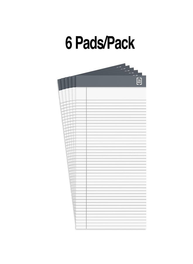 TRU RED Notepads, 5” x 8”, Narrow Ruled, White, 50 Sheets/Pad, 6‑Pack - Image 2