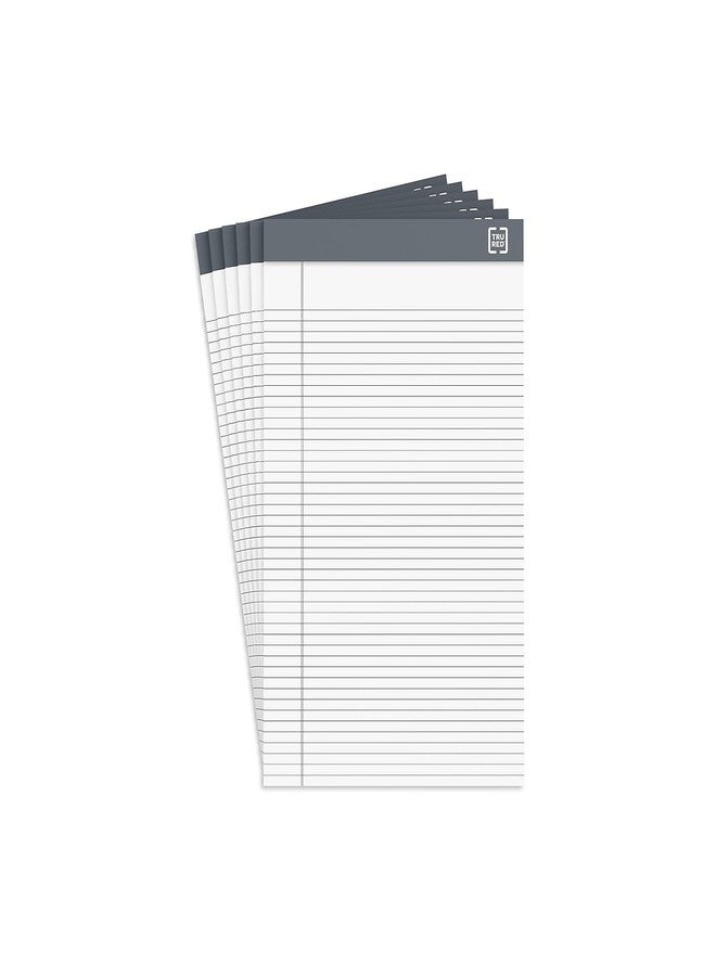 TRU RED Notepads, 5” x 8”, Narrow Ruled, White, 50 Sheets/Pad, 6‑Pack - Image 1