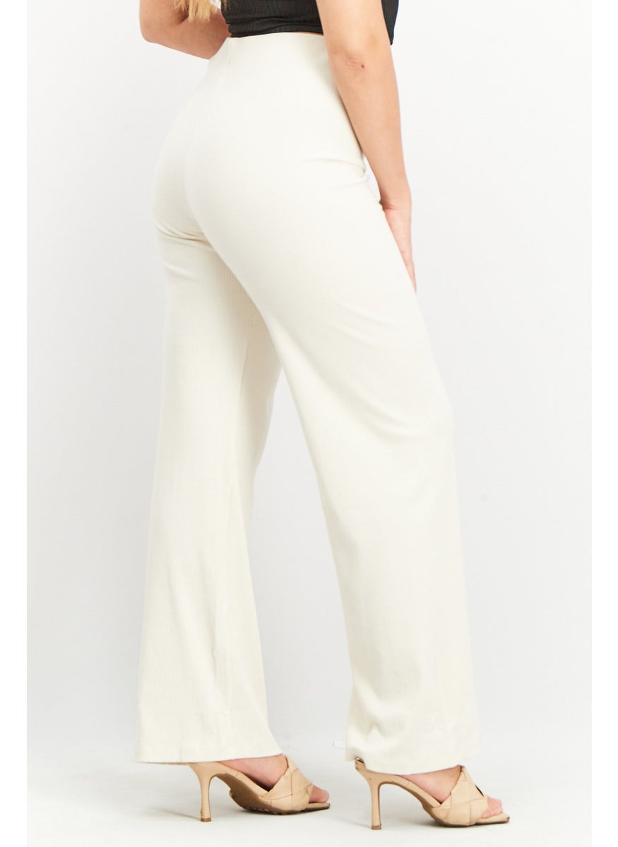 Women Regular Fit Rib Stretchable Trouser Pants, Beige - pzsku/Z8F69EBA37900073A3C3CZ/45/_/1737296039/a42a81fb-83b4-4466-995d-5dbaebe825be