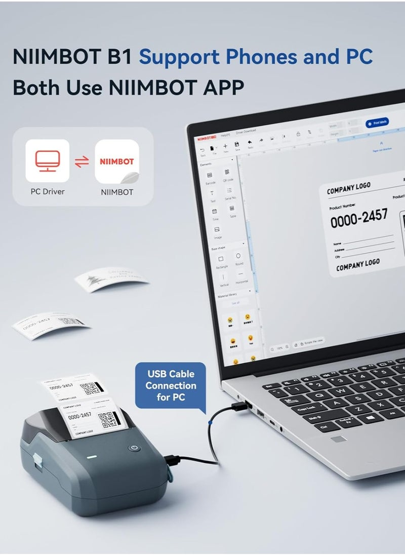 ماكينة صنع الملصقات الحرارية المحمولة NIIMBOT B1 مع التعريف التلقائي، طابعة ملصقات محمولة بتقنية البلوتوث مقاس 2 بوصة للمكتب والمنزل والأعمال (أزرق بحيرة) - pzsku/Z8F69F62BAEE00A7F6C10Z/45/_/1730379261/b4dfd81d-5959-4a09-80cc-7fbbb953155a