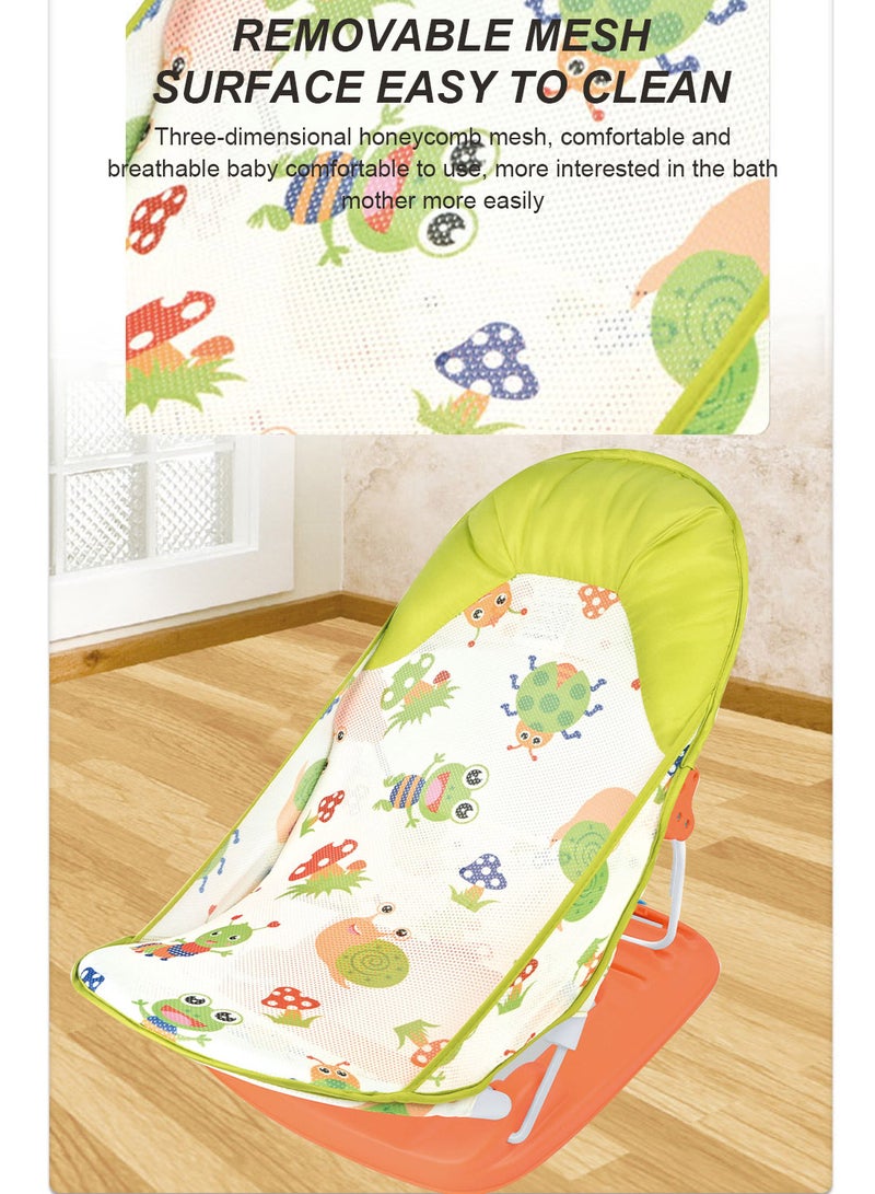 ما بيبي كرسي استحمام محمول وقابل للطي للأطفال، كرسي استحمام قابل للتنفس، مقعد استحمام للأطفال مضاد للانزلاق - Image 2
