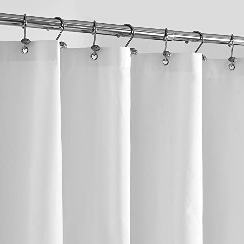 ALYVIA SPRING Stall Fabric Shower Curtain Liner Waterproof - 48" x 72", Soft & Lightweight Stall Size Shower Curtain with Magnets, Machine Washable - 48x72, White - Image 1