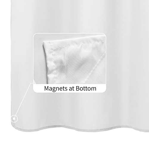 ALYVIA SPRING Stall Fabric Shower Curtain Liner Waterproof - 48" x 72", Soft & Lightweight Stall Size Shower Curtain with Magnets, Machine Washable - 48x72, White - Image 2