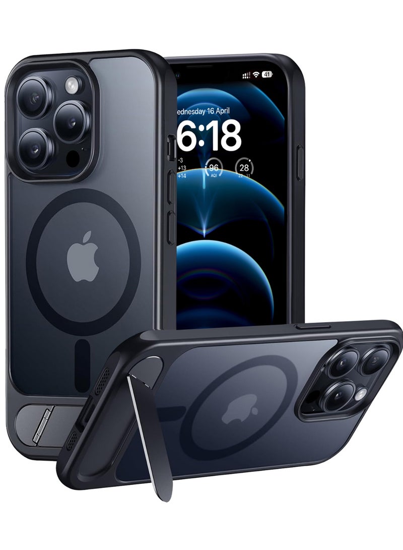 ايليجو جراب لموبايل ايفون 12 برو ماكس من، متوافق مع ماج سيف، غطاء مغناطيسي مع حامل غير مرئي، جراب حماية ضد الصدمات، جراب خلفي بمسند غير لامع لموبايل ابل 12 برو ماكس 6.7 انش (2020) (اسود) - Image 1