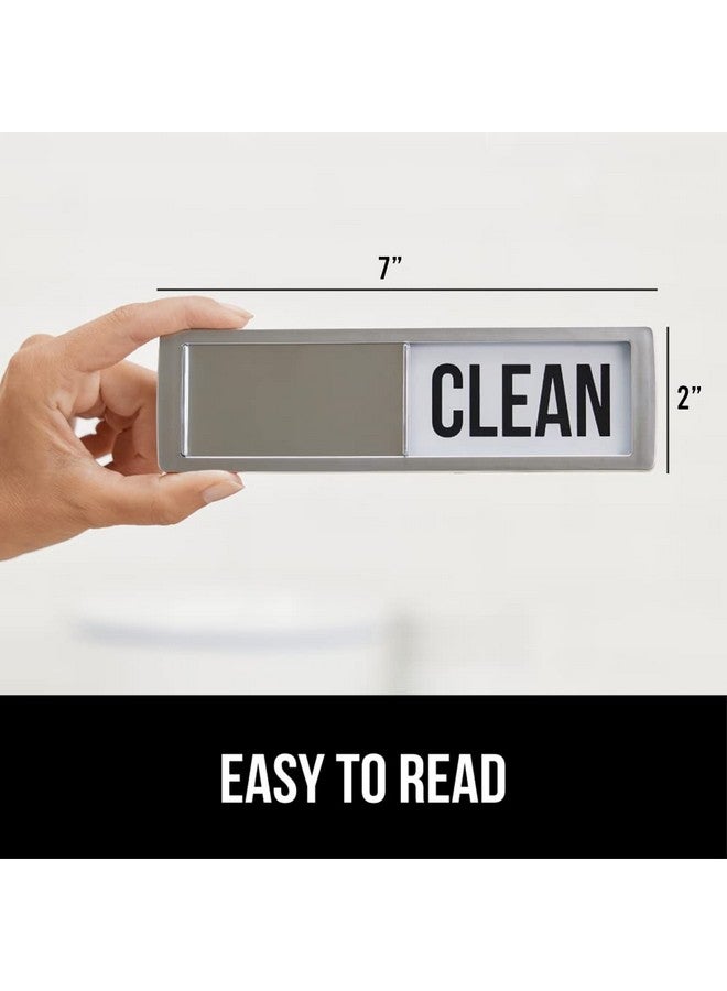 Gorilla Grip GORILLA GRIP Strong Dishwasher Magnet Clean Dirty Sign, Large Letters for Easy Read, Optional Adhesive Sticker for Non-Magnet Surfaces, Non-Scratch Sliding Dish Washer Magnets, Kitchen Decor, Silver - Image 5
