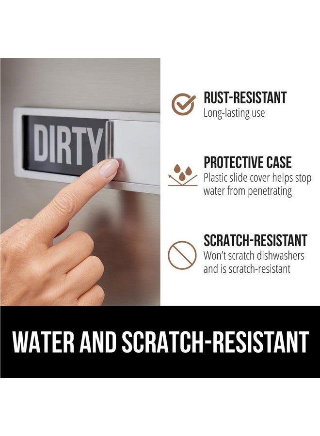 Gorilla Grip GORILLA GRIP Strong Dishwasher Magnet Clean Dirty Sign, Large Letters for Easy Read, Optional Adhesive Sticker for Non-Magnet Surfaces, Non-Scratch Sliding Dish Washer Magnets, Kitchen Decor, Silver - Image 4