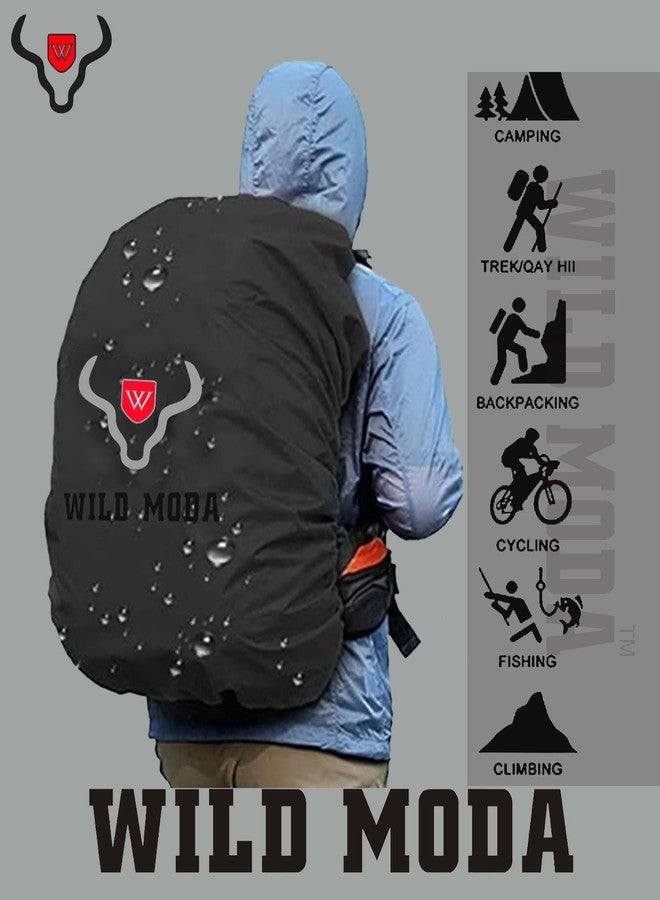 WILD MODA 90L Camping Rucksack with Shoe Compartment & Laptop Pocket (Blue) - Image 4