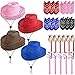 Toulite 36 Pcs Western Cowboy Party Costume Set Cowboy Hats Paisley Bandanas Inflatable Stick Horses for Western Party FavorsMix Color - Image 2