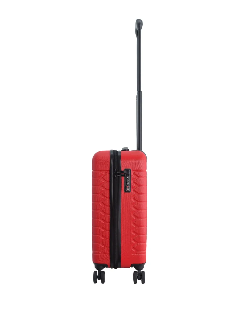 Discovery Discovery Reptile ABS Hardshell Small Cabin Carry-On Luggage Red, Durable Lightweight Suitcase, 4 Double Wheel With TSA Lock Trolley Bag (20 Inch).