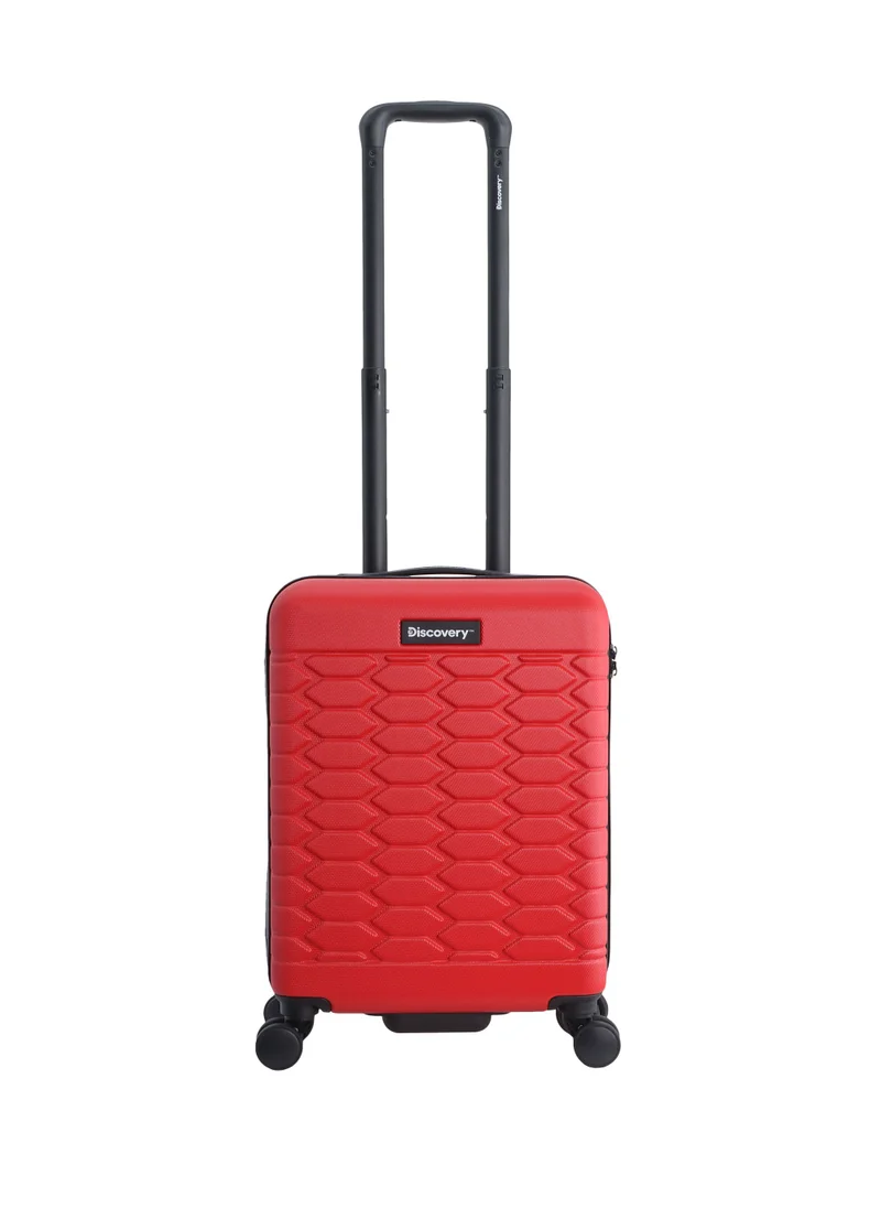 Discovery Discovery Reptile ABS Hardshell Small Cabin Carry-On Luggage Red, Durable Lightweight Suitcase, 4 Double Wheel With TSA Lock Trolley Bag (20 Inch).