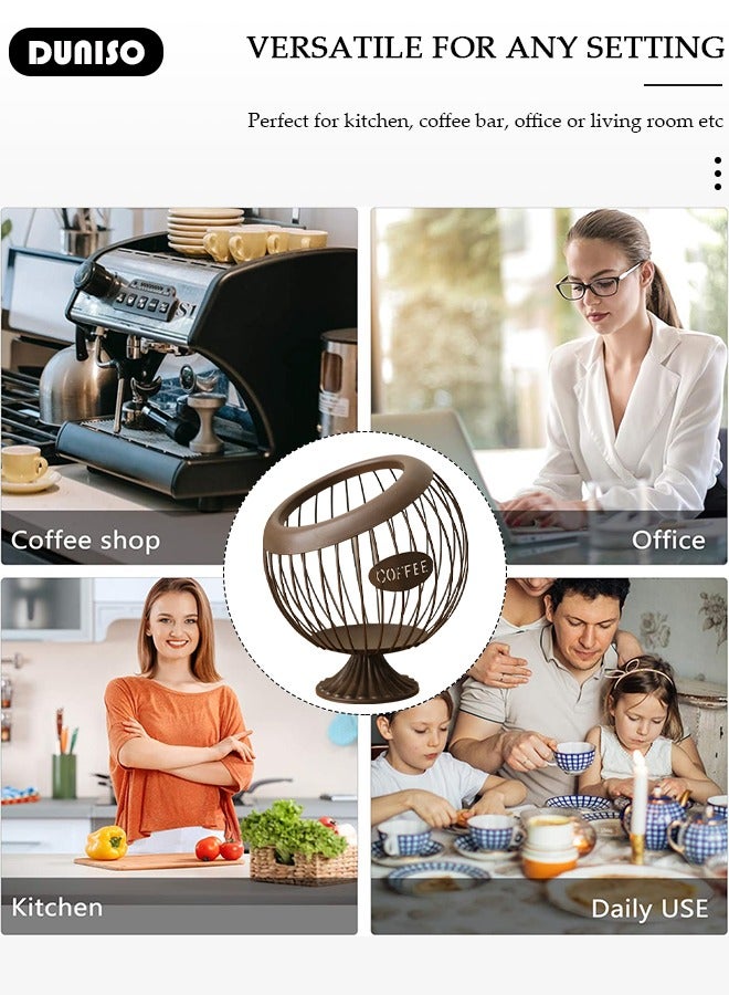 DUNISO Coffee Pod Holder, Coffee Capsules Holder, K Cup Holders, Large Capacity Espresso Capsule Holder, Espresso Coffee Pod Organizer for Counter, Space-Saving Fruit Basket, Modern Coffee Basket Decor for Kitchen Countertop - Image 3