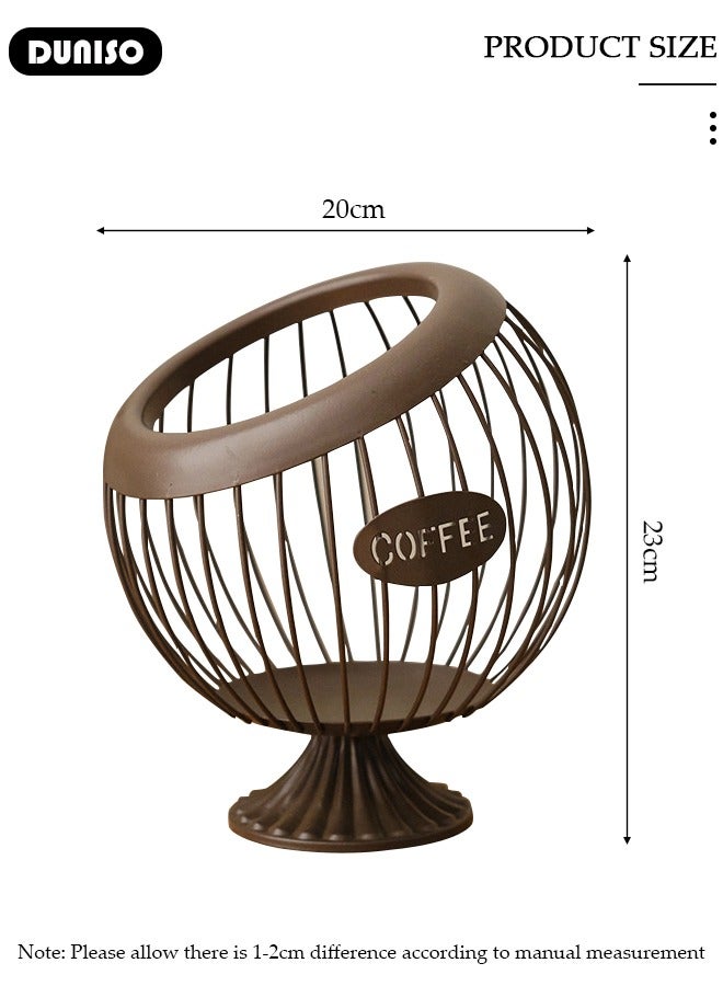 DUNISO Coffee Pod Holder, Coffee Capsules Holder, K Cup Holders, Large Capacity Espresso Capsule Holder, Espresso Coffee Pod Organizer for Counter, Space-Saving Fruit Basket, Modern Coffee Basket Decor for Kitchen Countertop - Image 4
