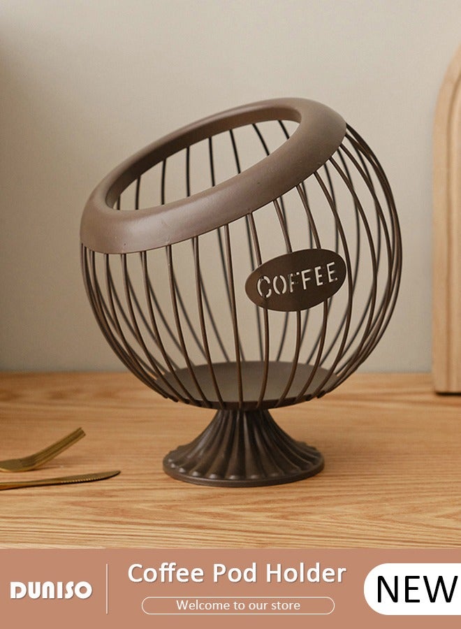 DUNISO Coffee Pod Holder, Coffee Capsules Holder, K Cup Holders, Large Capacity Espresso Capsule Holder, Espresso Coffee Pod Organizer for Counter, Space-Saving Fruit Basket, Modern Coffee Basket Decor for Kitchen Countertop - Image 1